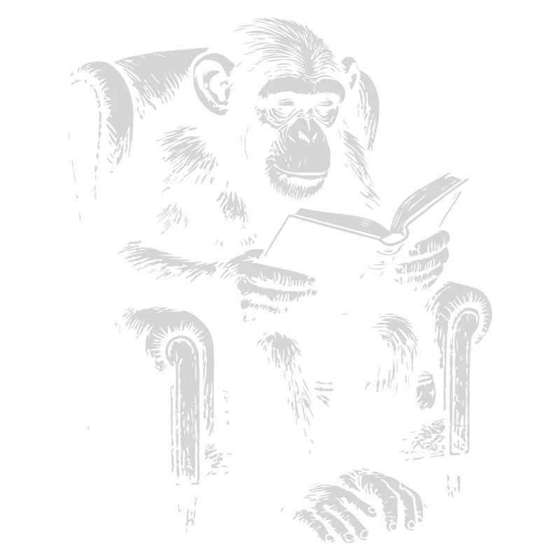 Ape Reading dans le fauteuil