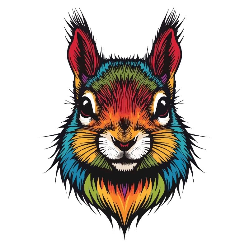 Buntes Eichhörnchen tierische Farbexplosion