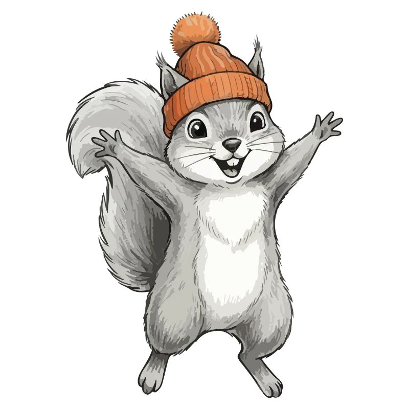 Écureuil avec un bonnet