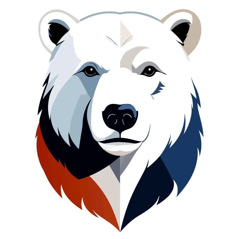 Geometric Polar Bear Color Split