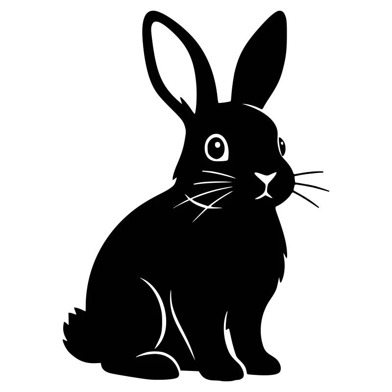 Bunny Rabbit Silhouette Black Vector