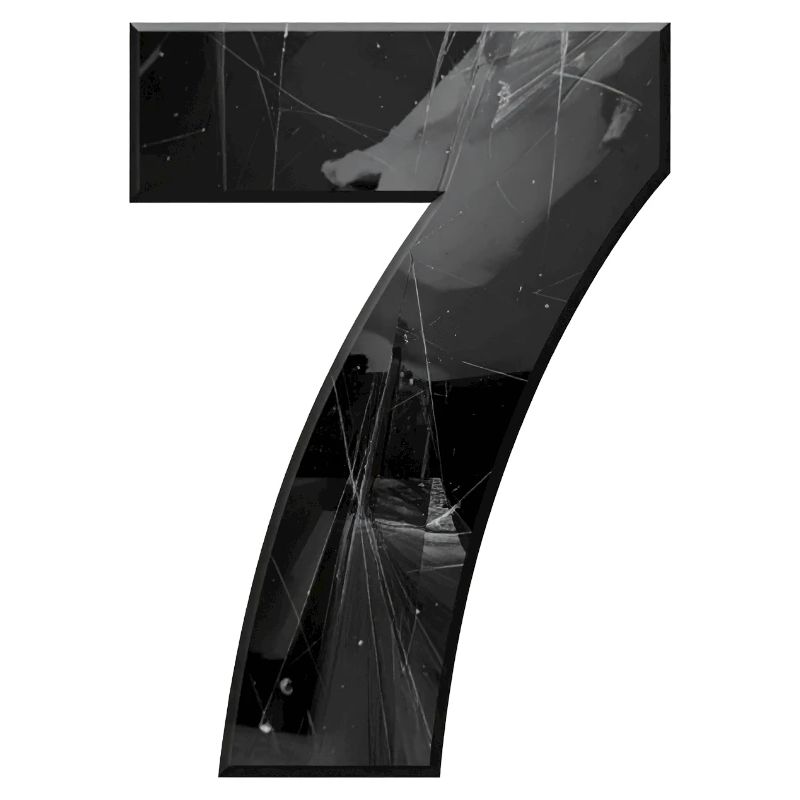 Schwarzgrau Sieben mit Splittern