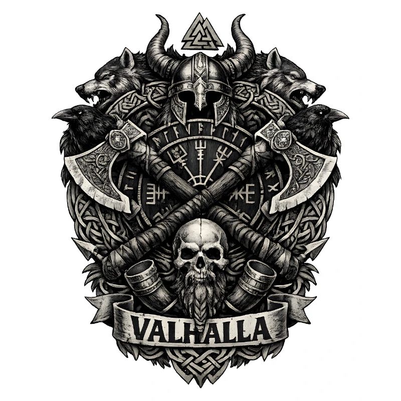 Valhalla-Schädel-Wikingerwappen