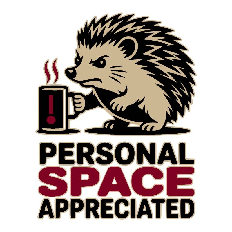 Grumpy Hedgehog Personal Space Introvert Coffee