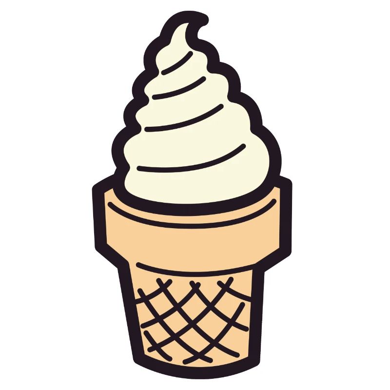 Soft Eis Creme mit Waffel Vanille