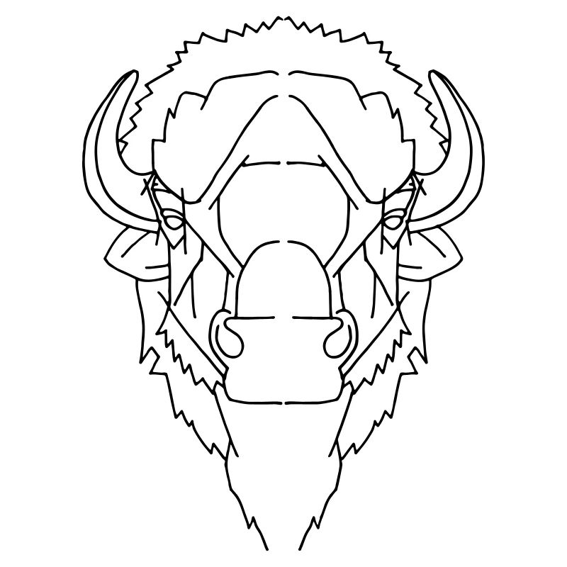 Büffel Bison Geometrisch Geschenk Farbe anpassbar!