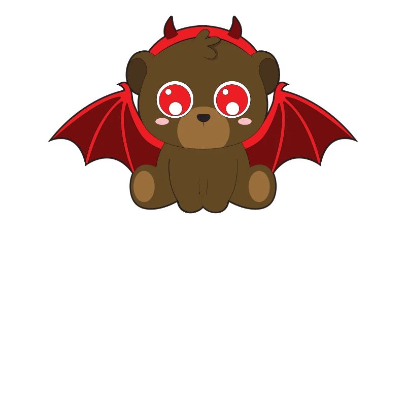 Cute bear devil bat halloween
