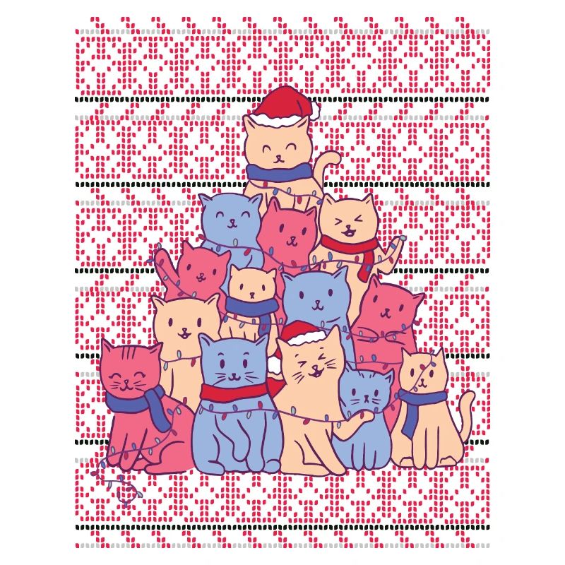 Pull de Noël laid sapin de chats
