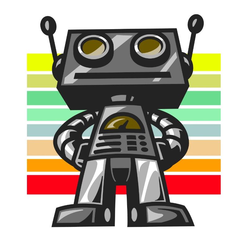 Robot coucher de soleil rétro