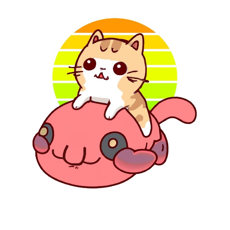 Katze reitet einen Blobfisch