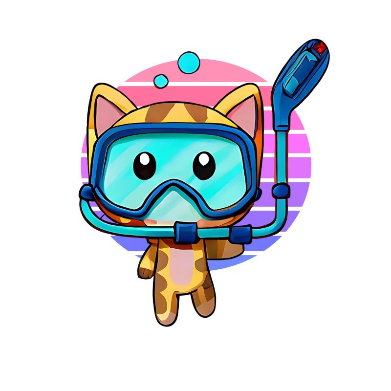 Diver cat at sunset