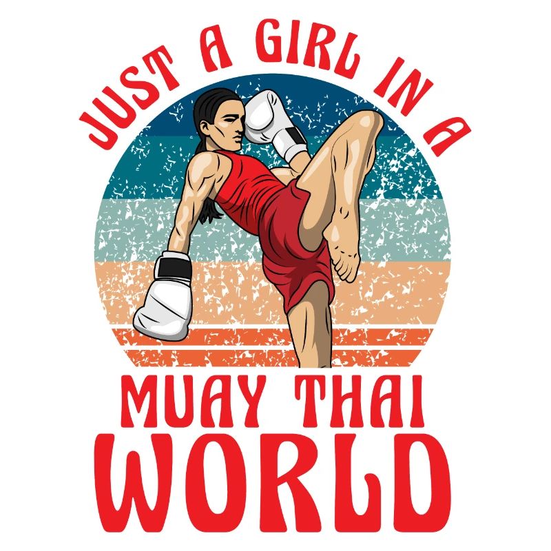 Nur ein Mädchen in einer Muay Thai Welt