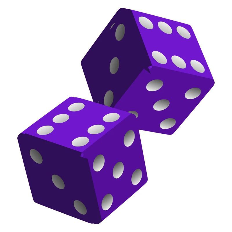 Cube purple with white numbers