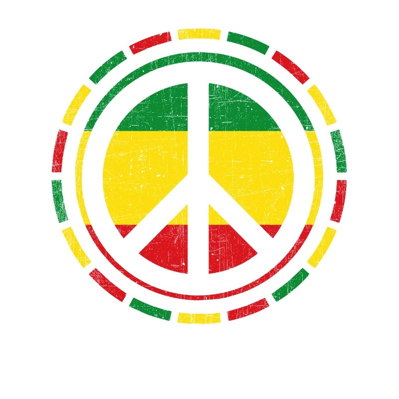 Distressed Rasta Peace design Gift for Reggae