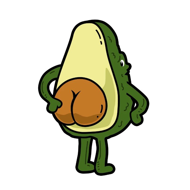 Funny Avocado Butt Popo