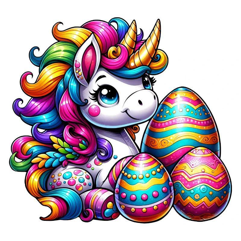 Ostern Einhorn & Bunte Eier
