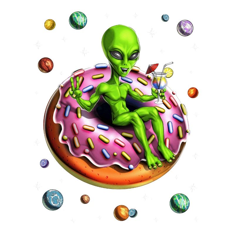 Space Alien Riding Donut