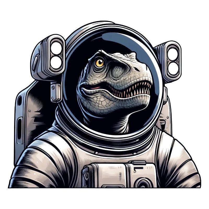 T-Rex astronaut in space