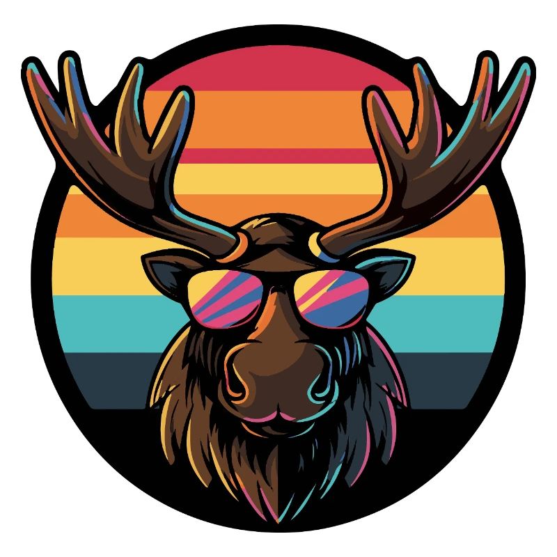 Elch Comic Cool Sommer