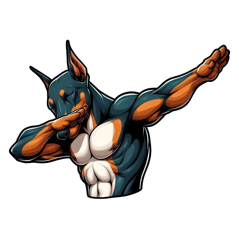 Cool Doberman Dabbing Comic
