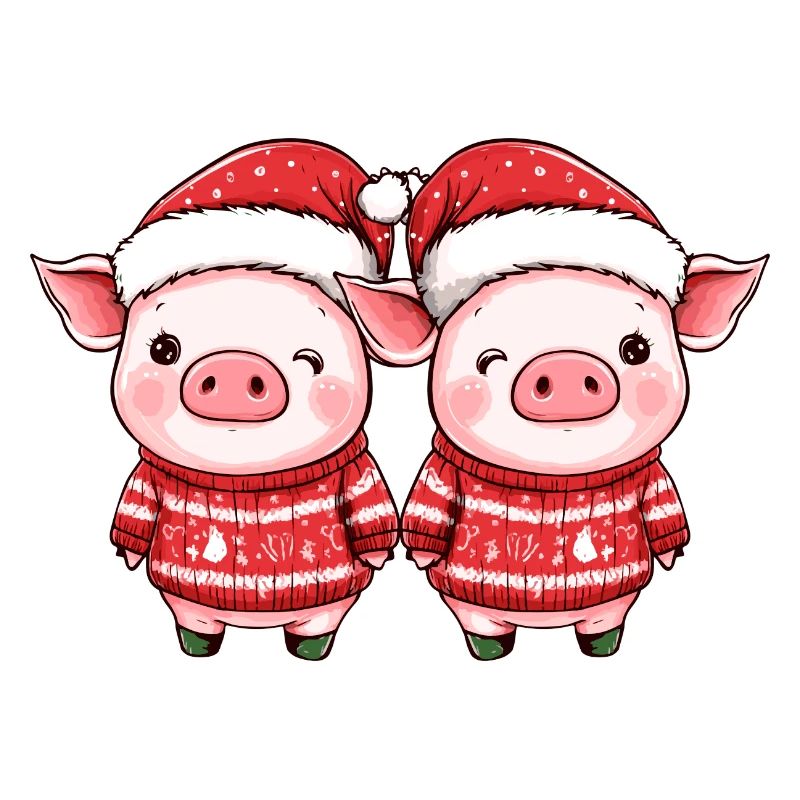Équipe de Noël du cochon