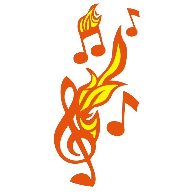 music note flame clef