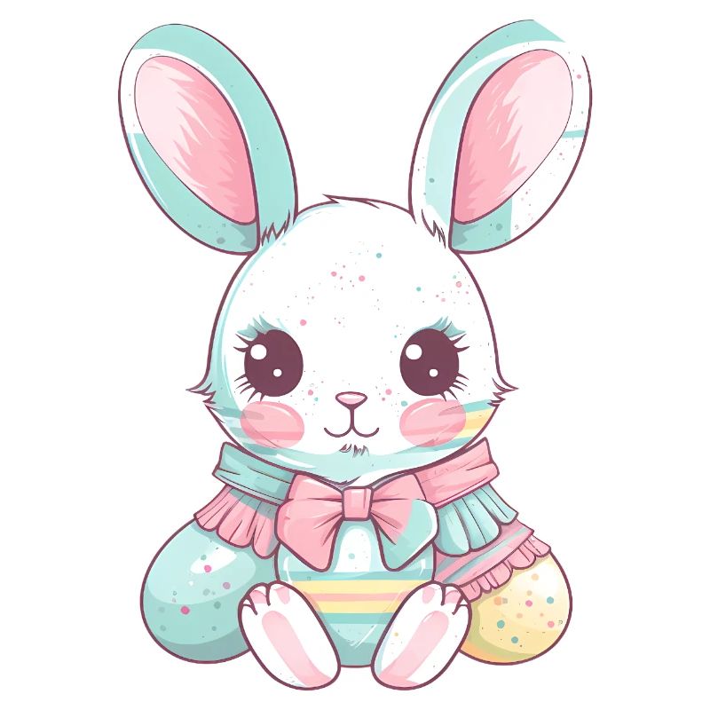 Pastel Easter Bunny with bow