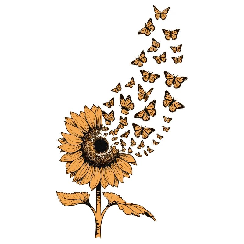 La fleur se transforme en papillons