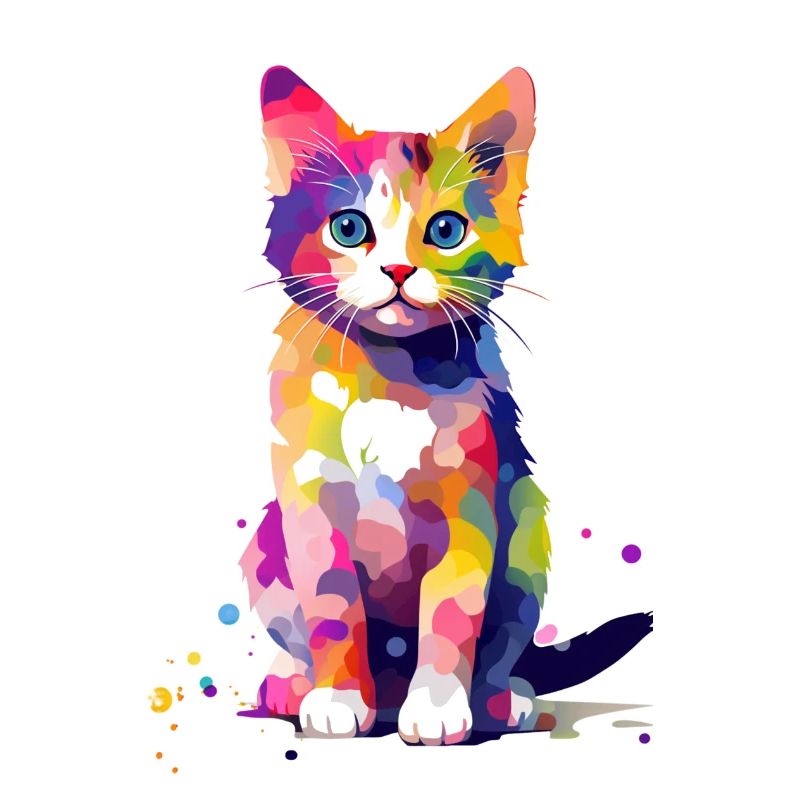 Farbklecks Katze