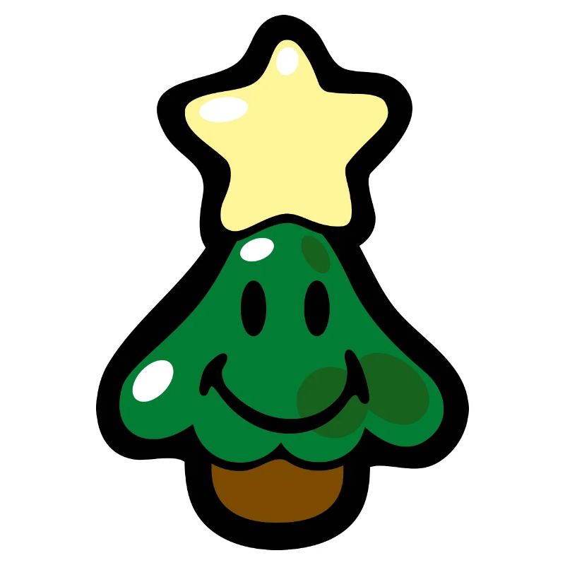 Smiley Christmas Tree with Star