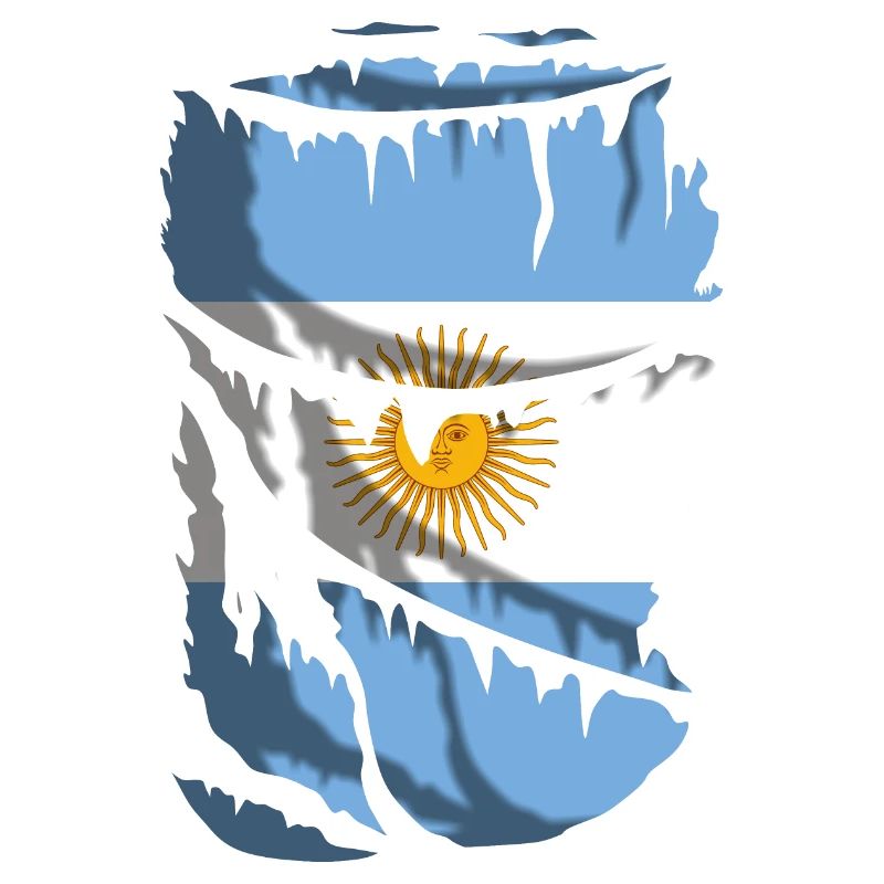 Drapeau de l’Argentine, effet tissu déchiré