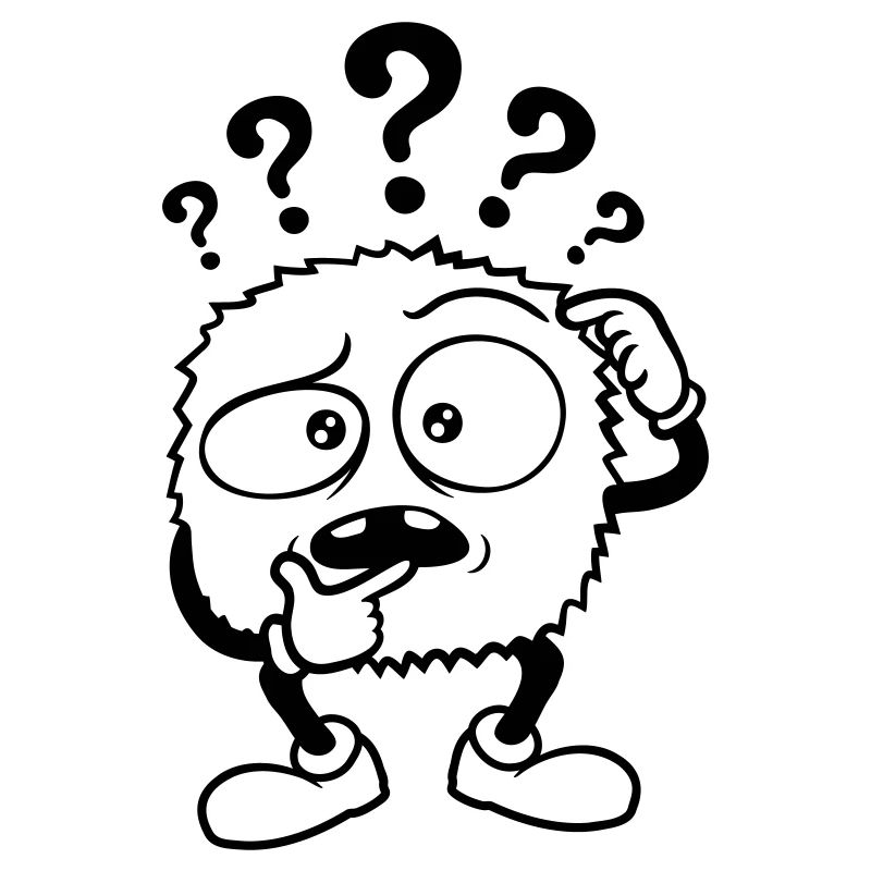 Doubtful question mark skeptical monster