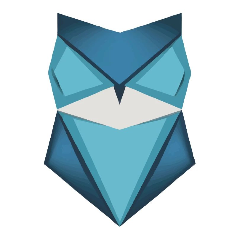 Blaue Eule Origami Kunst