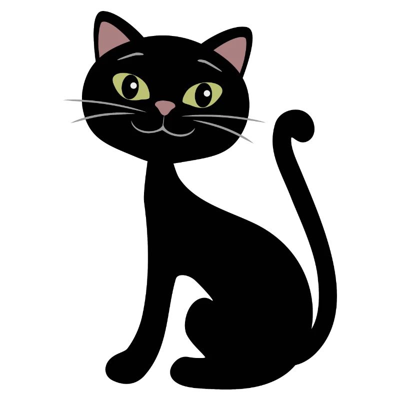 Chat noir heureux