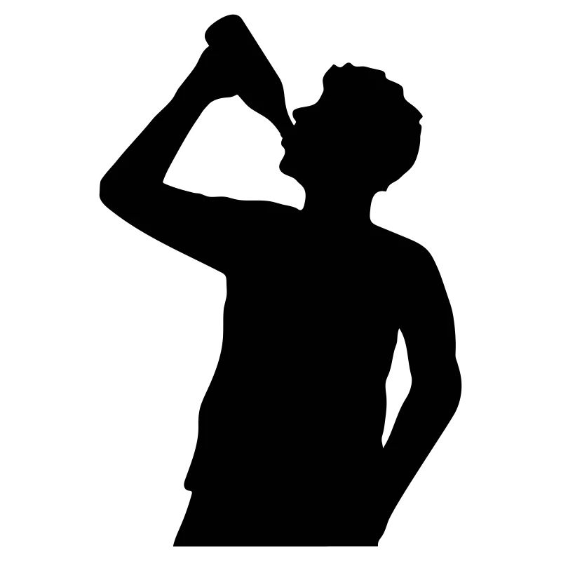 Drinking beer man silhouette