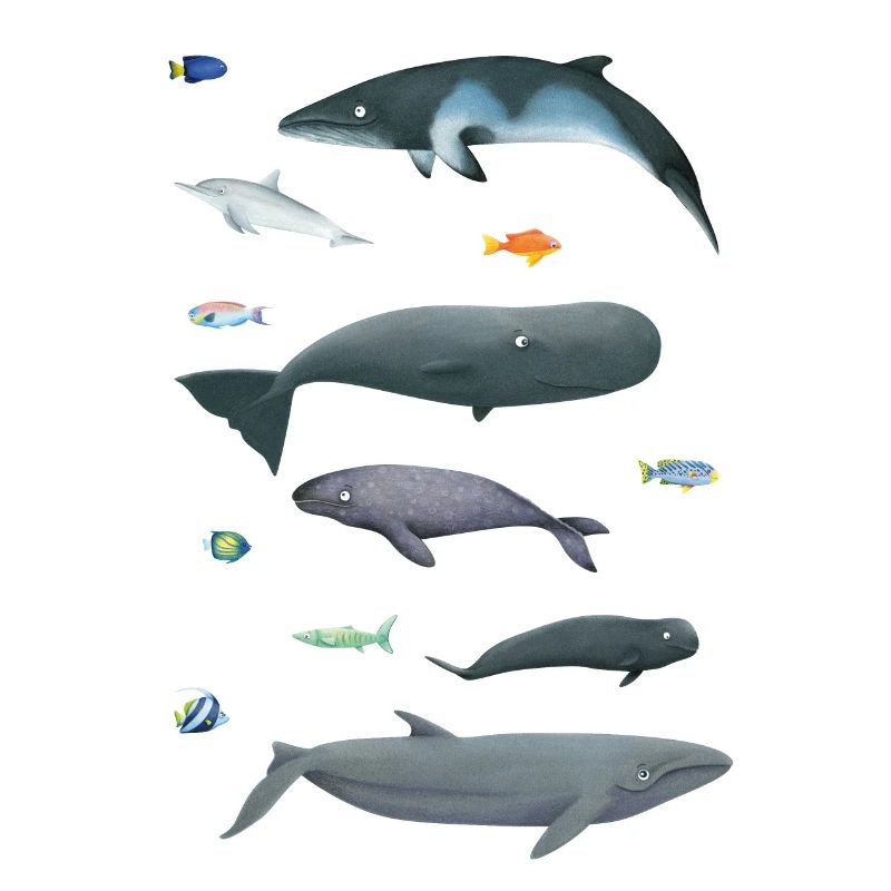 Patterns with whales and fish / underwater world