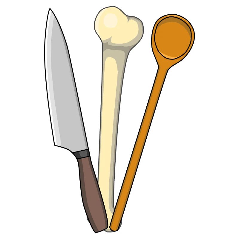 Meat Kitchen Cooking Spoon Bone Kitchen Knife
