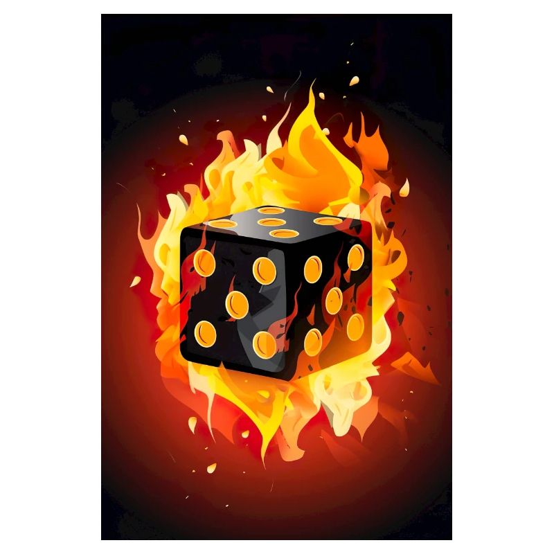 Dice on fire