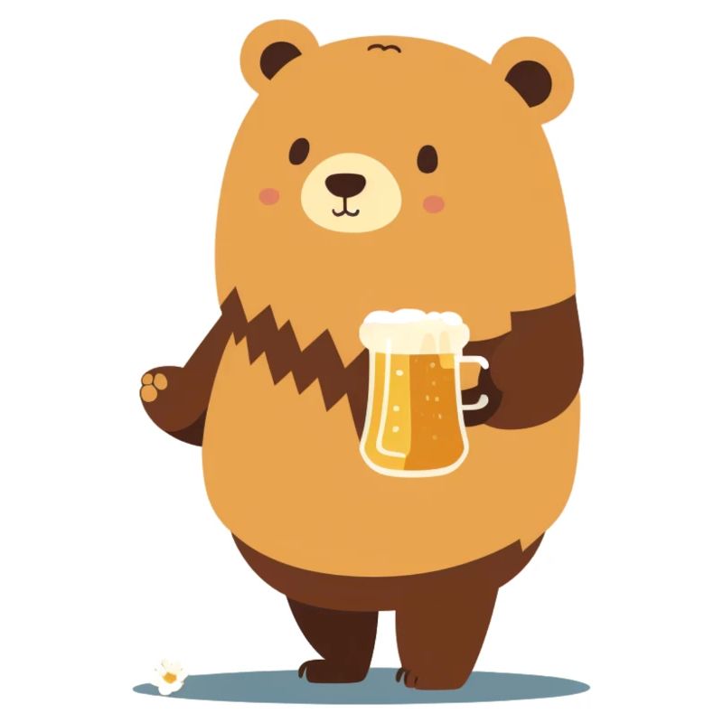 Süßer Teddy Bär mit Bier