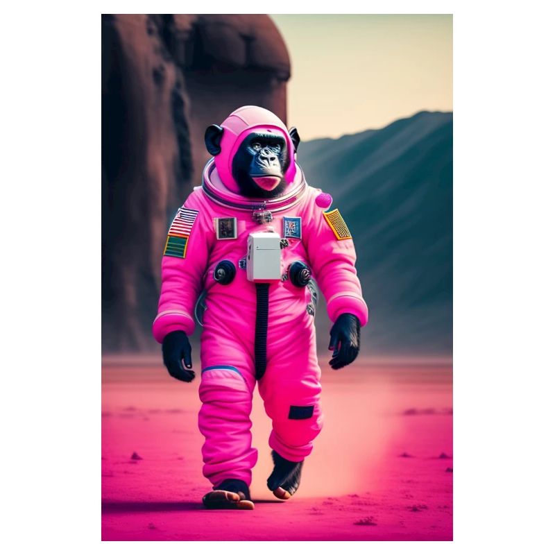 A chimpanzee going to space