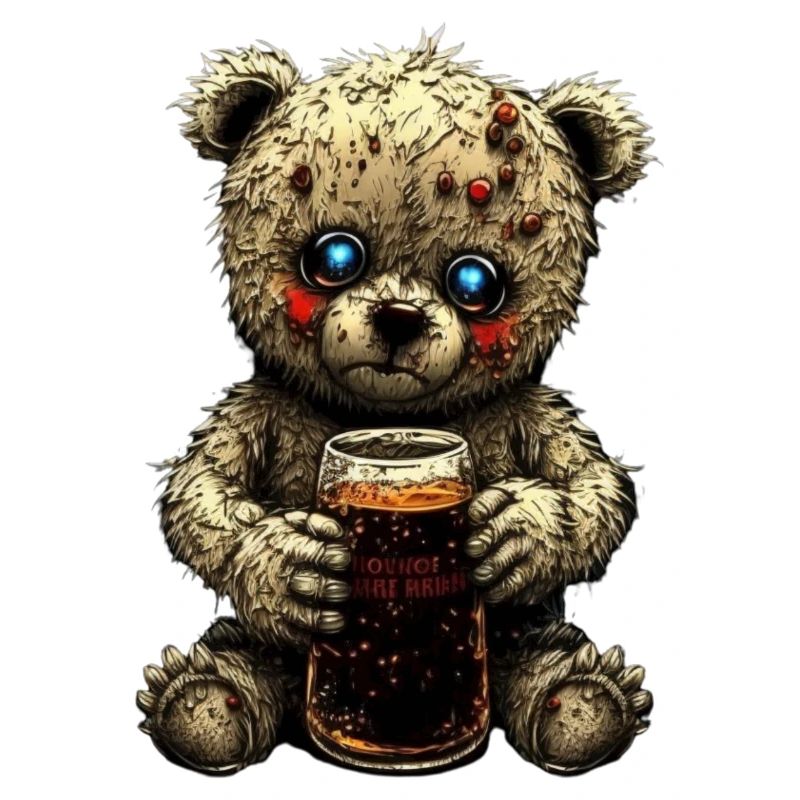 Guseliger Teddy mit Bier