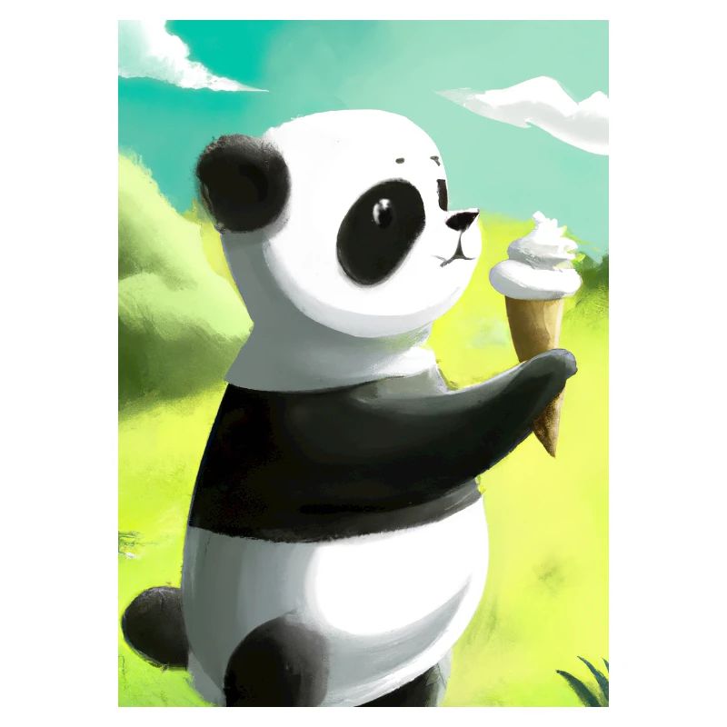 Panda mit Eiscreme