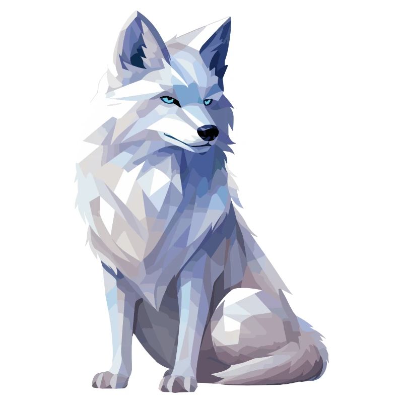 Polarfuchs im Polygon Stil