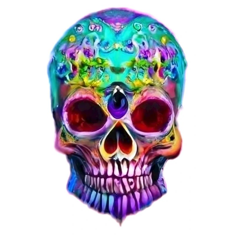 Multicolored stylized skull