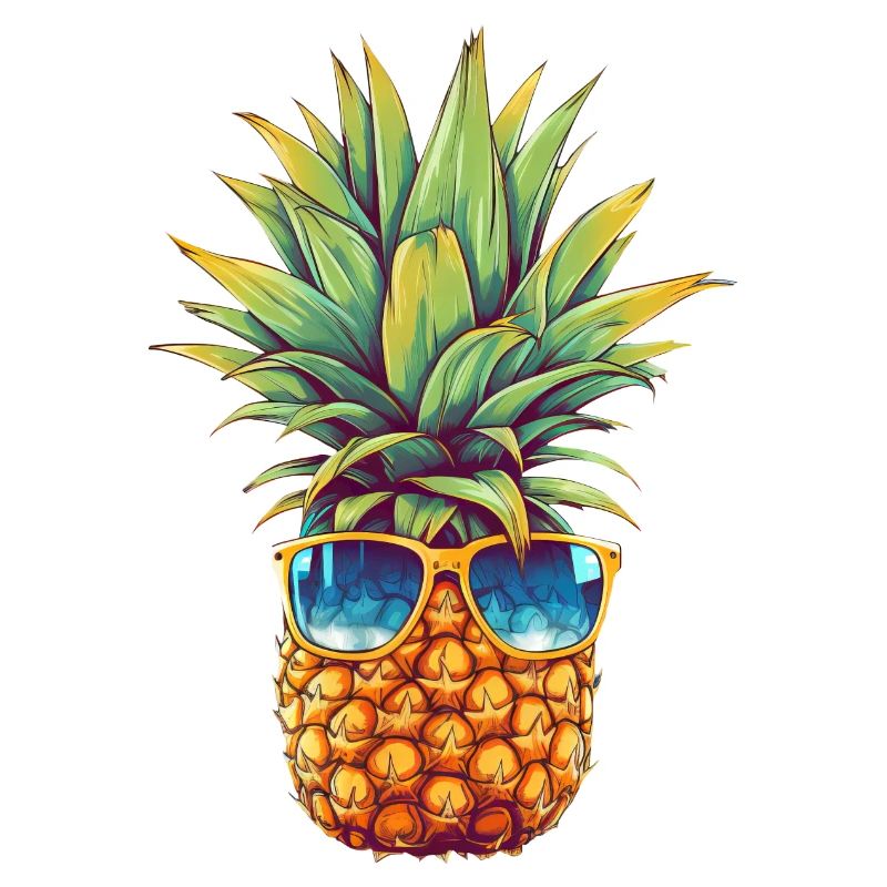 Pineapple with sunglasses: summer coolness