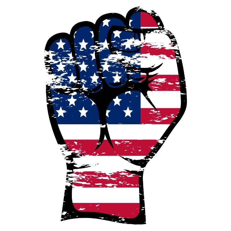 Drapeau des États-Unis Poing Main Symbole utilisé