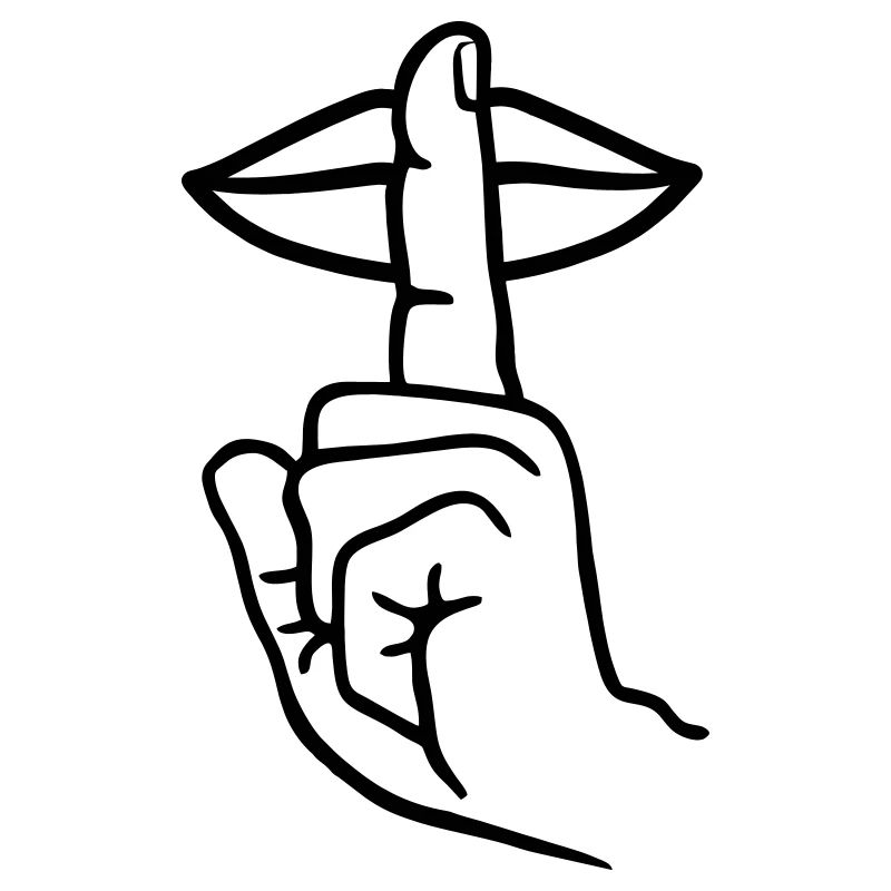 Hand mit Fingerstille, Handgeste