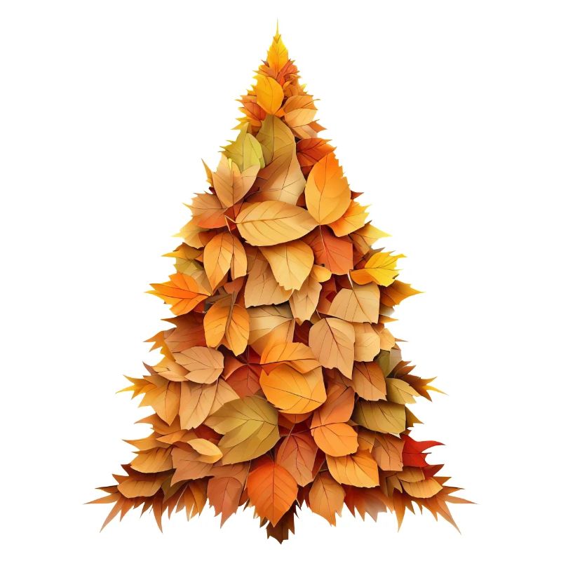 Autumn Symphony: Deciduous and Coniferous Tree in the