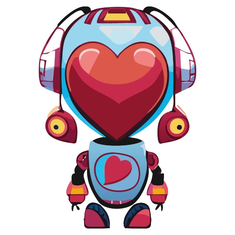 Roboter Manga Mädchen Herz