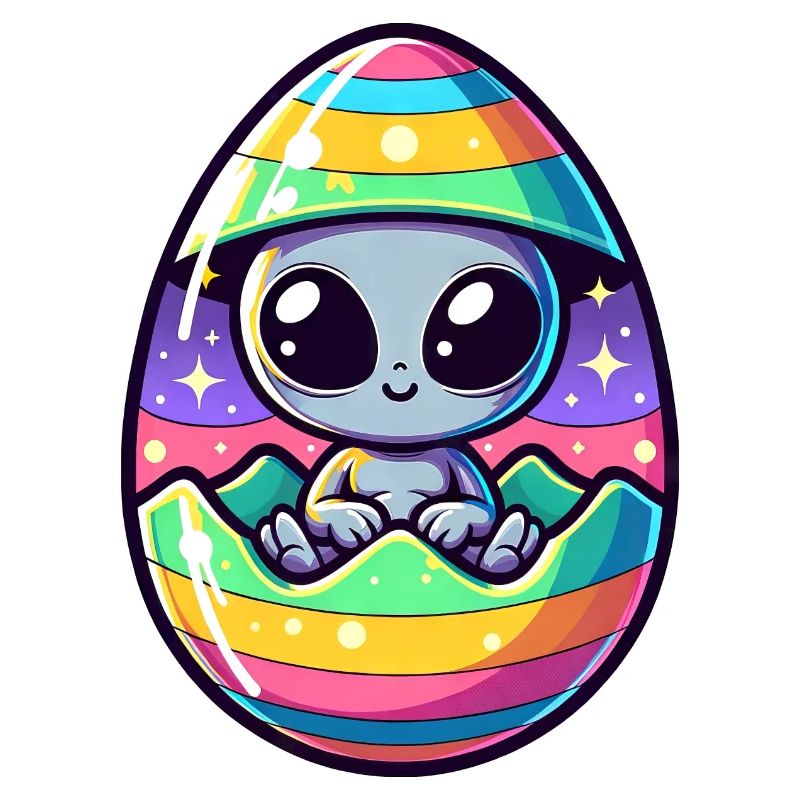 Conception d’éclosion d’oeuf de Pâques extraterrestre : surprise colorée